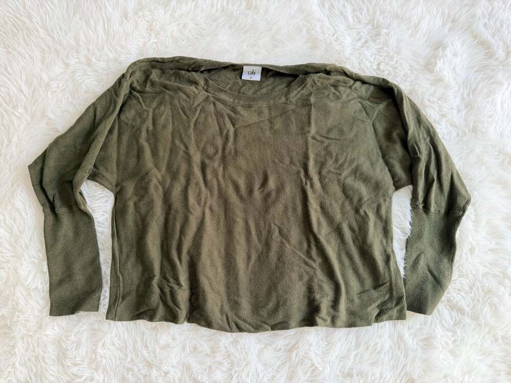Cabi Style 5461 Olive Green Crewneck Sweater Size M